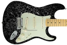 Guitar Skin Axe Wrap Re-skin Art Deco Wall 1800's The Silver & Black Project 366