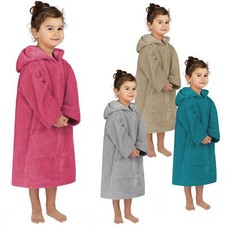 Praktischer Kinder langarm Poncho 2-5 Jahre mit Kapuze und langen Ärmeln wärmend