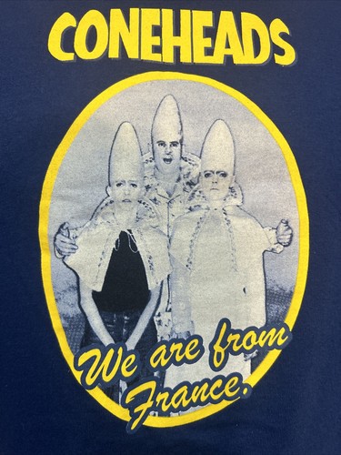 Vtg 90s CONEHEADS T-Shirt MENS LARGE Saturday Night Live TV SNL Movie Dan Akroyd - Picture 2 of 11