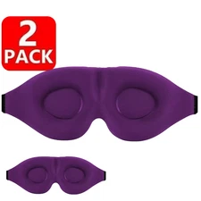 2Pack Travel 3D Eye Mask Sleeping Soft Padded Shade Cover Rest Relax Blindfold