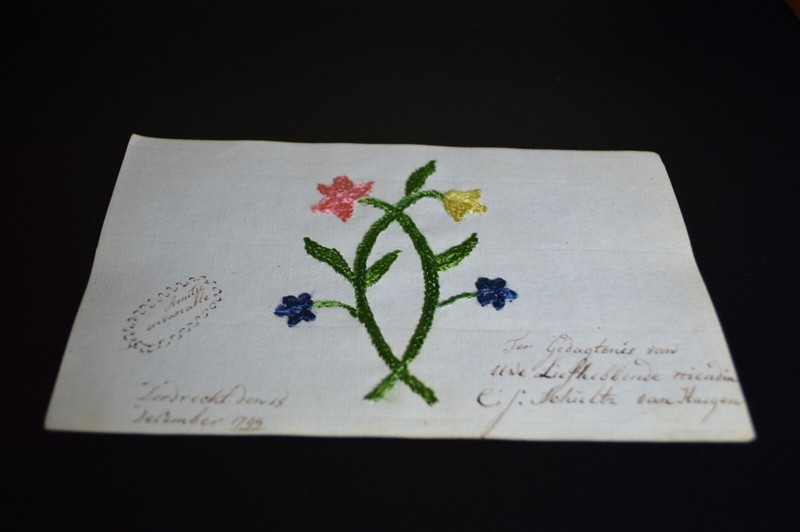 Original 18th Century Flower Sampler on Paper Found in Bucks County PA