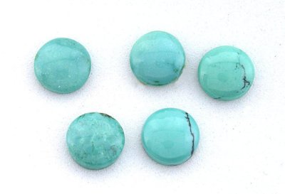 ONE 8mm Round Natural Arizona Turquoise Cab Cabochon Gem Stone Gemstone ...