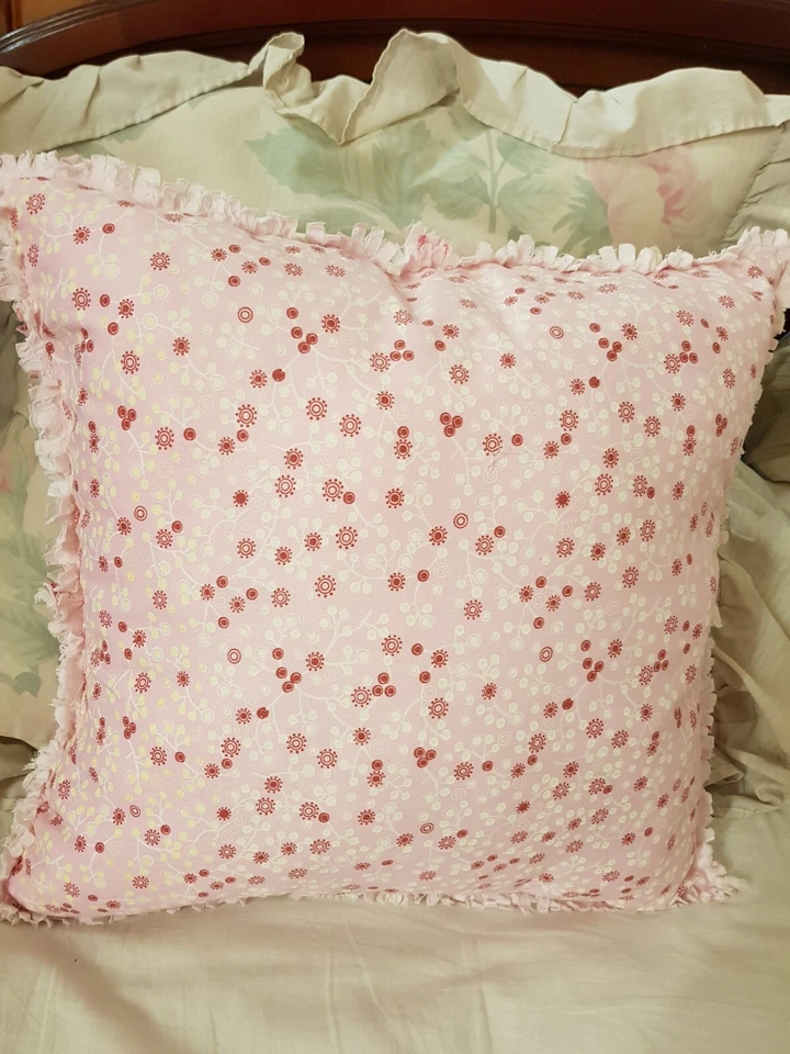 MAGNIFIQUE GRAND COUSSIN SHABBY CHIC PATCHWORK ROSE PASTEL - Photo 3/3