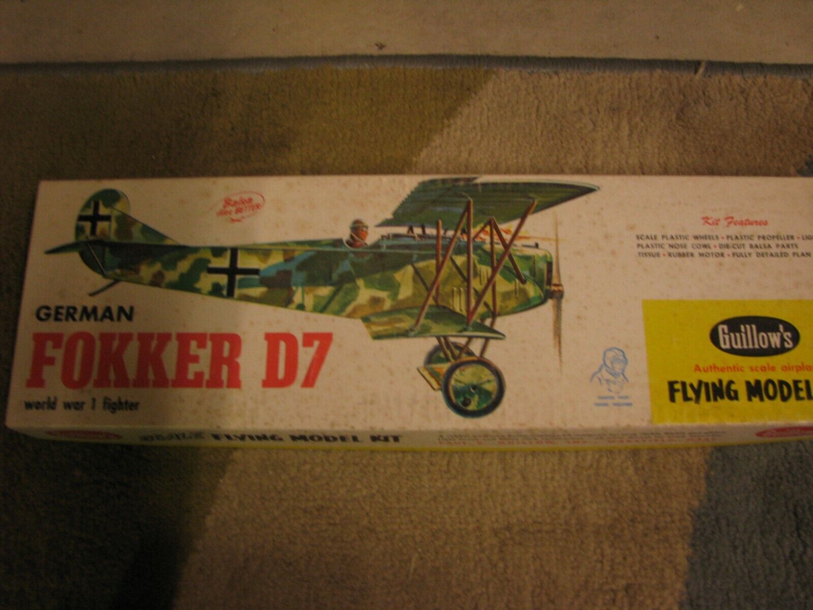  Guillows #WW-4 GERMAN FOKKER D7  Balsa model airplane Kit Vintage Classic