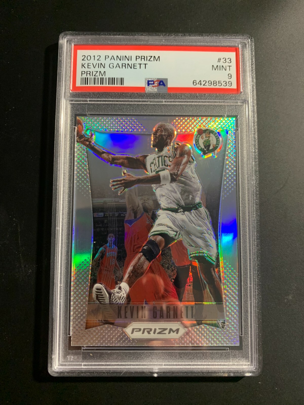 KEVIN GARNETT 2012 PANINI PRIZM #33 SILVER PRIZM CELTICS PSA 9 MINT