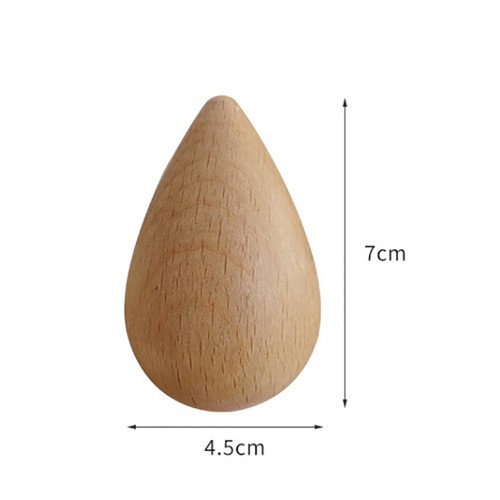 Solid Wood Water Drop Coat Hook Coat Hook Wall Free Punching Cloth Hook Visc-rb - Picture 3 of 11