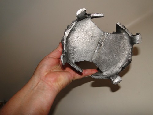 Large Pewter Candle Holder, Fruit Pattern, Large jar Size - Picture 5 of 6