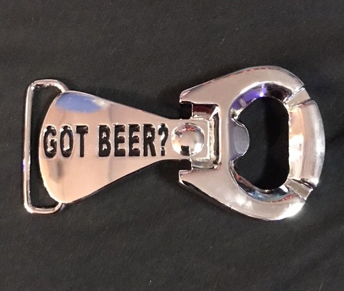 GOT BEER Metal Novelty Belt Buckle Bottle Opener - Picture 2 of 5
