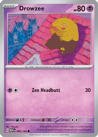 Drowzee - Reverse Holofoil Pokemon 151 (96/165)
