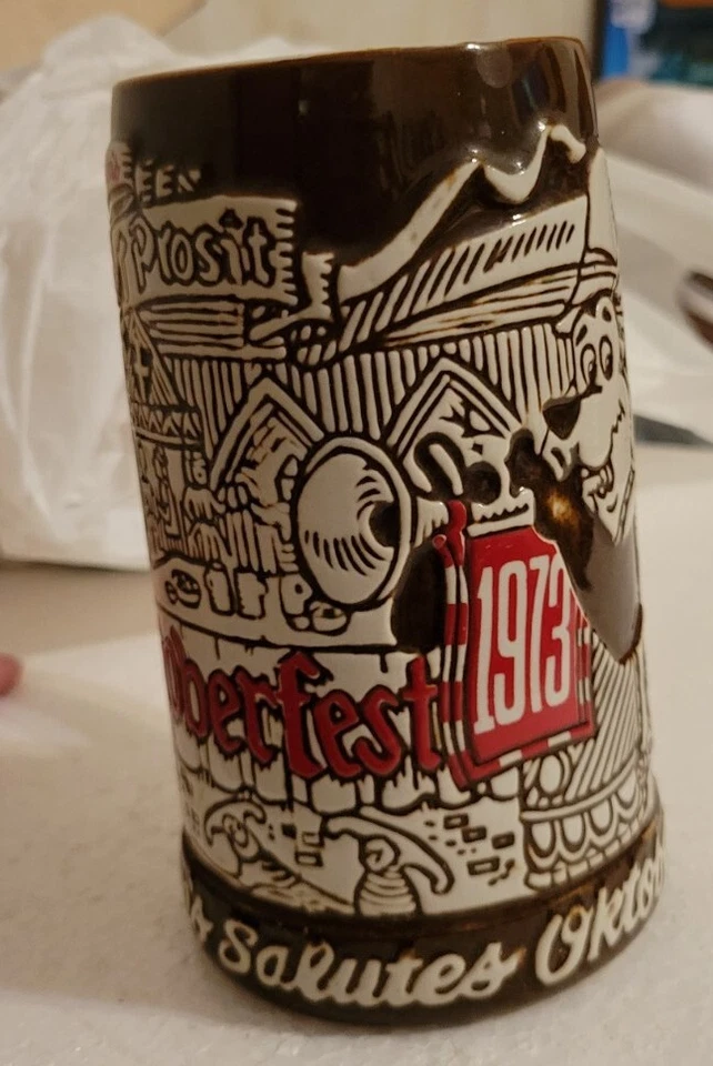 Taza de piedra vintage Hamm's Beer Oktoberfest 1973 jarra Ceramarte Brasil cerámica Foto 4 de 4