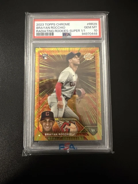 2023 Topps Chrome Series Radiating Rookies Brayan Rocchio Superfractor 1/1