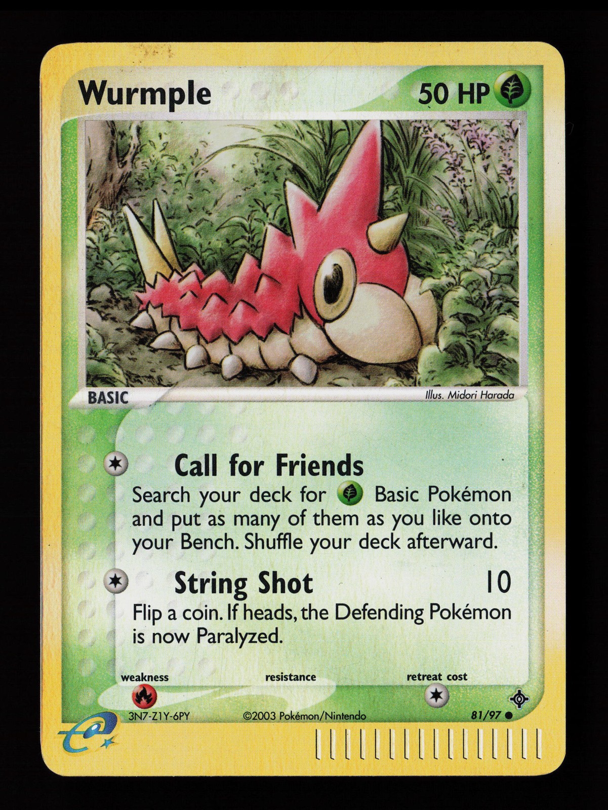 Wurmple 81/97 Reverse Holo Common Dragon Pokémon Card