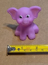 Pink Soft Plastic Elephant Figure Animal Bath Toy Wildlife Zoo Animal Circus