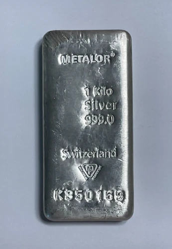 1 Kilo .999 Fine Silver Metalor Bullion Bar, Switzerland,  # K 350169