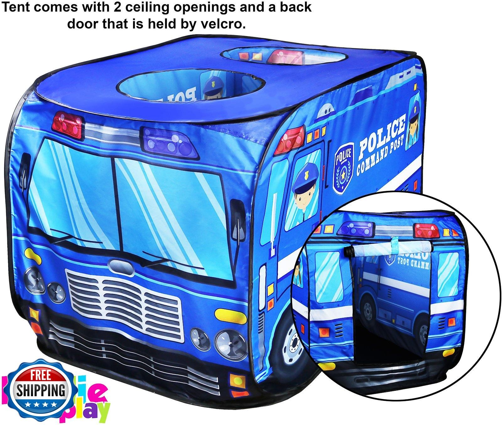 Kiddie Play Pop Up Police Car Tent | Kids Play Tent for Boys and 