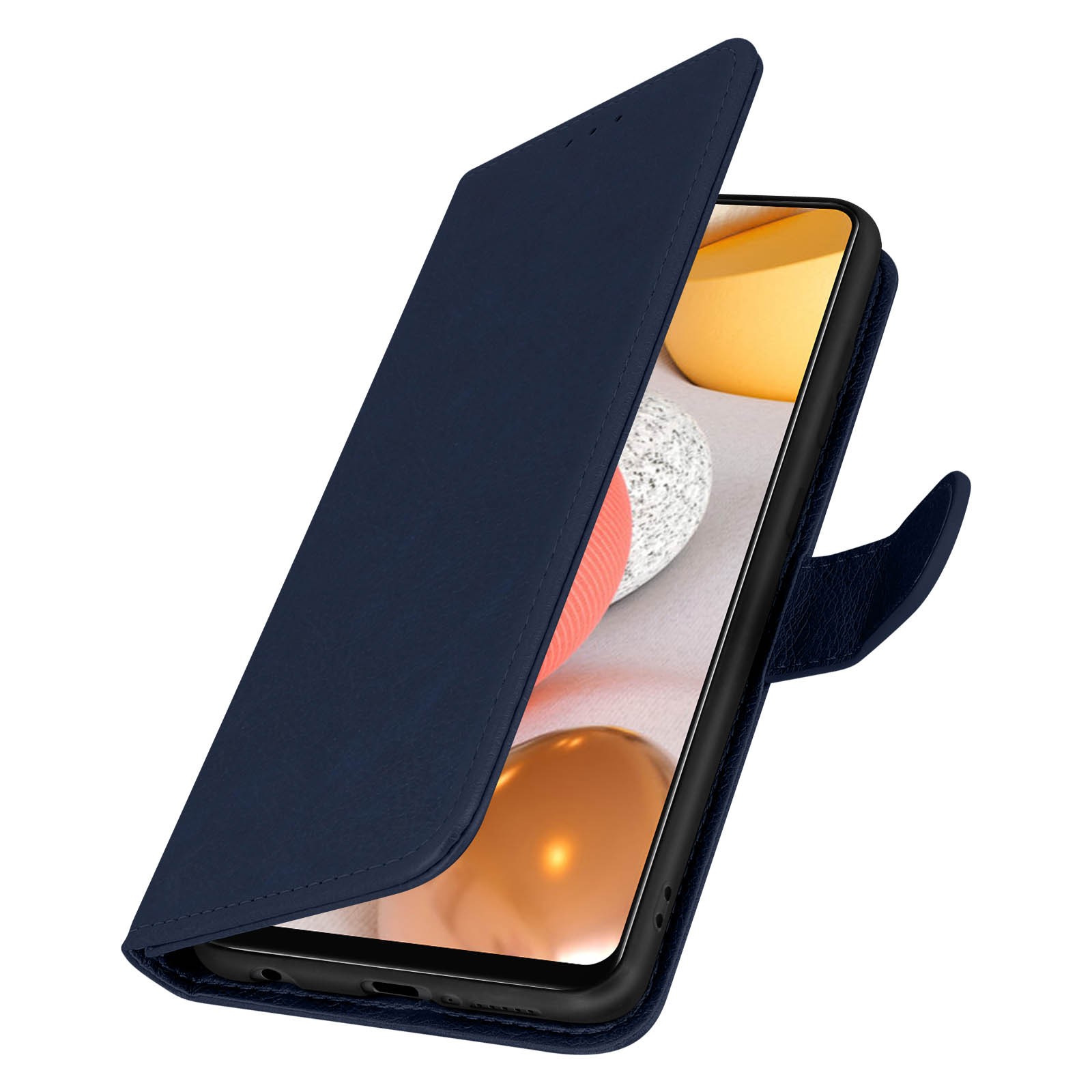 Housse Galaxy A42 bleue idéale pour vos déplacements avec porte-carte