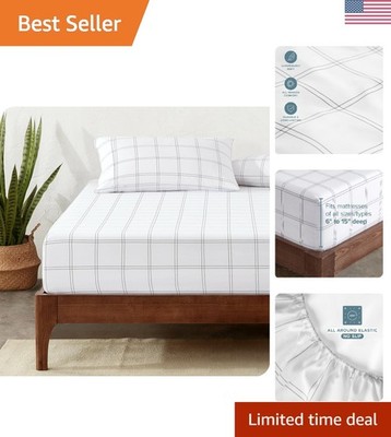 Fitted Bottom Sheet Queen Size -  1800 Microfiber - Ultra-Soft Hotel Luxury -...