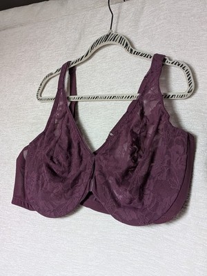 Glamorise Front Close Woman Bra 48D Wonderwire Racerback Purple Model 9246 NWOT