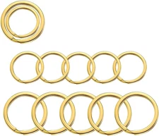 Key Rings for Keychain, Car Keys, Dog Tag Ring, Crafts, Golden, 12Pics