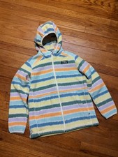 Kids Girls L.L. Bean Fleece Rainbow Full Zip Jacket sz M 10-12