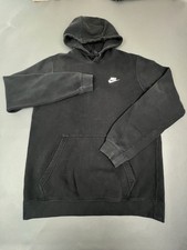 Nike Sportswear Club Fleece Black Hoodie Size Men's Medium Pullover Logo Swoosh