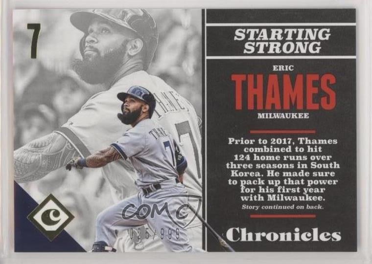 2017 Panini Chronicles Gold 25/999 Eric Thames #62 0l2