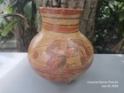 Vintage Mayan~Double Warrior Ceremony Painted TRI-POD Vessel — photo 1