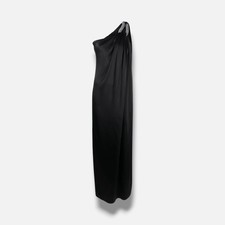 Stella McCartney Women's Black Diamond Coil Satin Dress Size 44