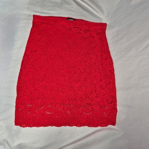 Express Spitze Stretch figurbetont sexy rot Pull-On kurzer Rock Damen Small - Bild 1 von 9