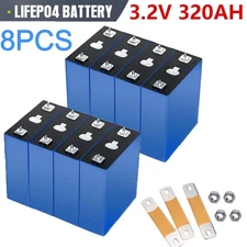 8PCS 320Ah 3.2V Lifepo4 Battery DIY 24V Grade A battery for  car Solar Energy US