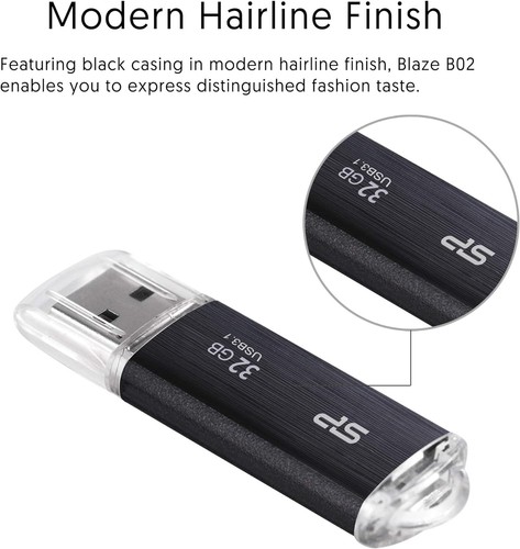 Silicon Power 128 GB USB Flash Drive, B02 Blaze, USB3.1, Retractable Connector, - Picture 3 of 5