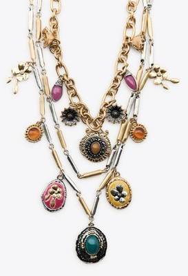 Zara Style 3-Pack Combined Charm Layered Necklaces Women Gold