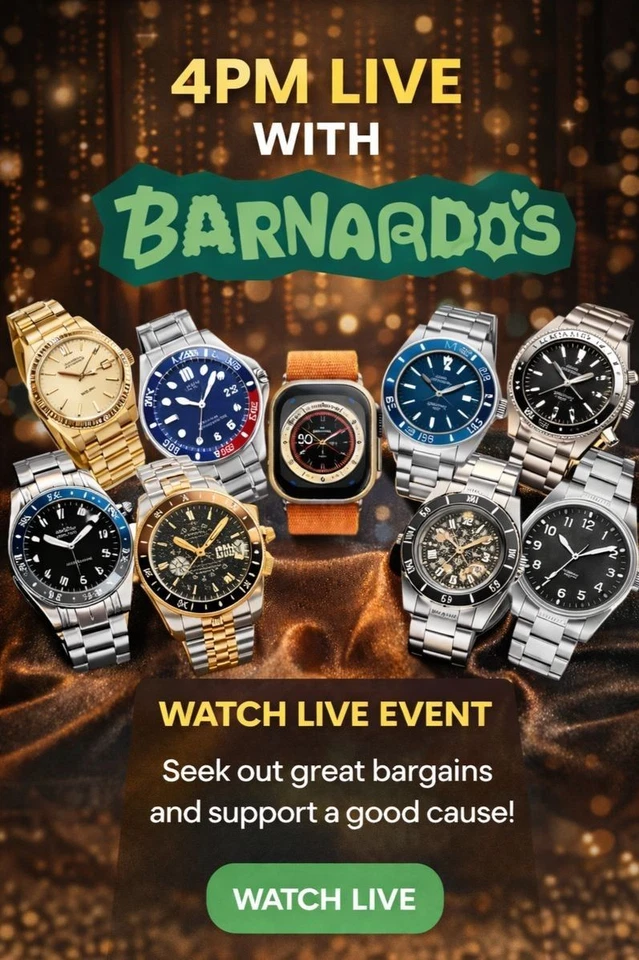 Designer & Luxury Watches Barnardo's Charity Auction £1 Live Preloved