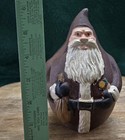 Vintage Cast Iron Santa Bank Folk Art Farmhouse Christmas Decor — photo 3