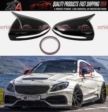 For 15-23 Mercedes Benz W205 C43 C63 Amg M Style Gloss Black Mirror Cap Overlay