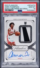 2023 PANINI FLAWLESS SIGNATURE PRIME MATERIALS #SPAATH AMEN THOMPSON 7/18 PSA 10