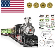 Large Train Set - Kids Electric Train Toy with 3 Way Smoke Locomotive, Light ...