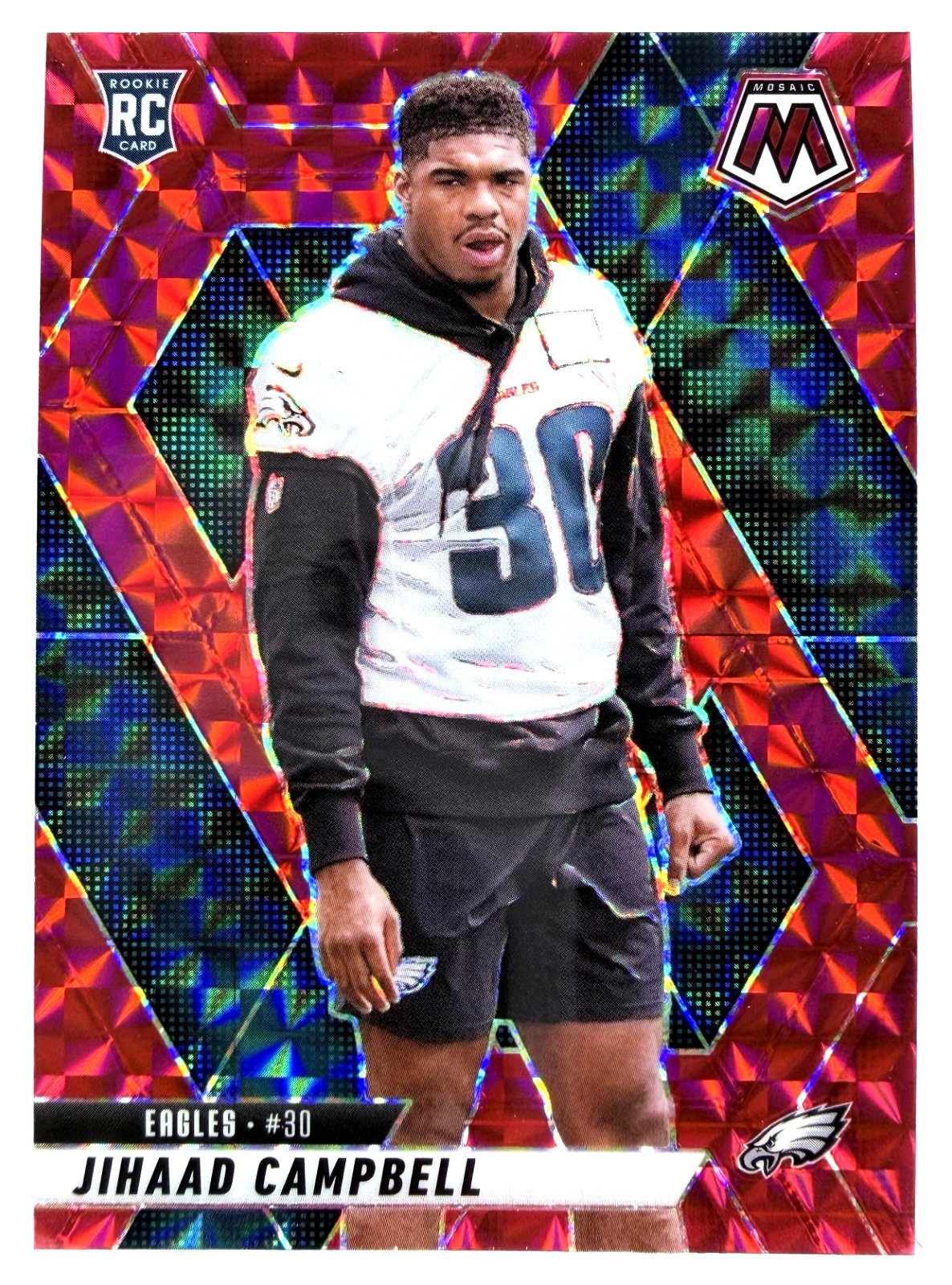 2025 Panini Mosaic JIHAAD CAMPBELL #341 RC Rookie Red Mosaic Prizm - Eagles