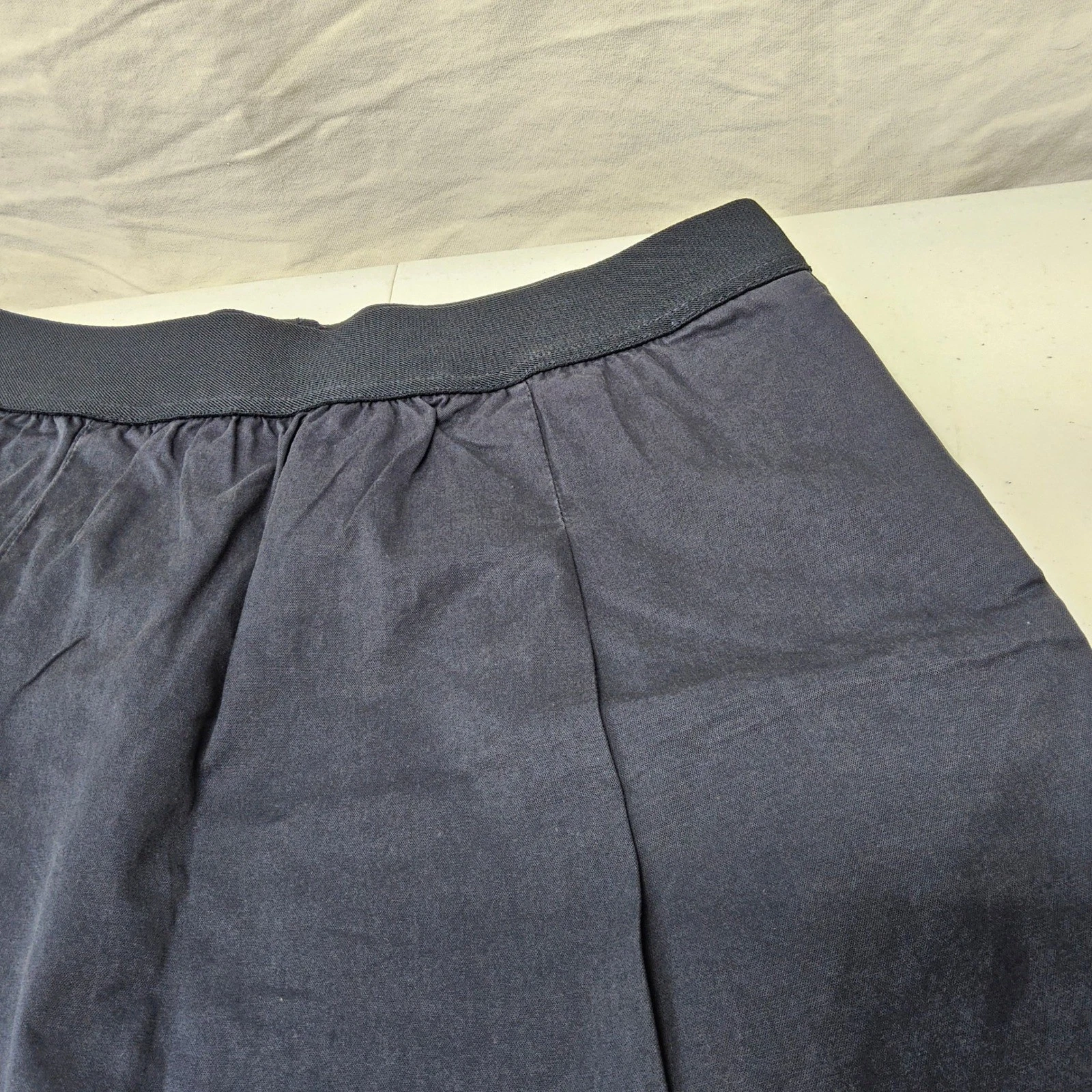 J.Crew Mini Skirt Womens 6 Navy Blue Cotton Elastic Waist Pleated Pockets 28544