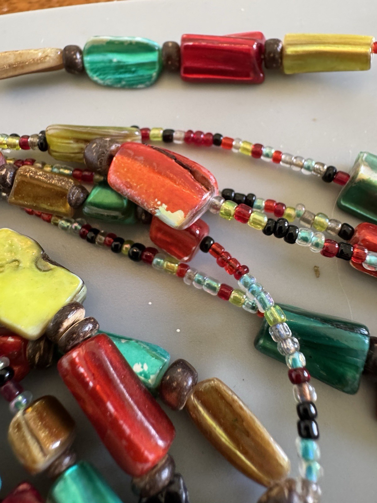 Multistrand Colorful Beaded Statement Necklace Je… - image 7