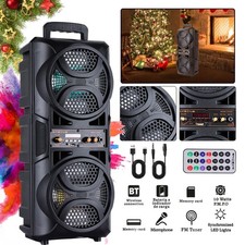 3000W Portable Bluetooth Speaker Dual 6.5" Subwoofer Heavy Bass Sound System