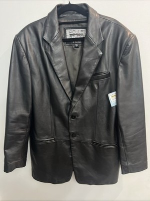 Pele studio Wilson s men s Leather blazer jacket Leg Black City Classic