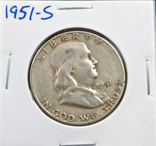 1951-S Franklin Half Dollar - 90% Silver ~ Own Silver for Less  GET YOURS TODAY!