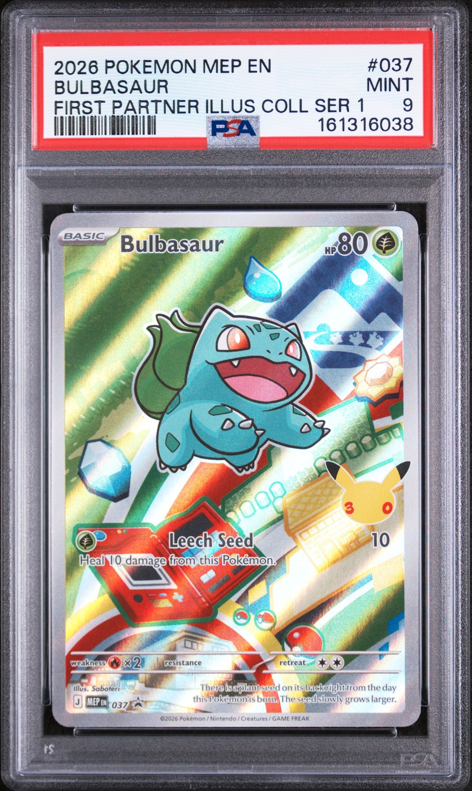 2026 POKEMON MEP EN-ME BLACK STAR PROMO #037 BULBASAUR PSA 9