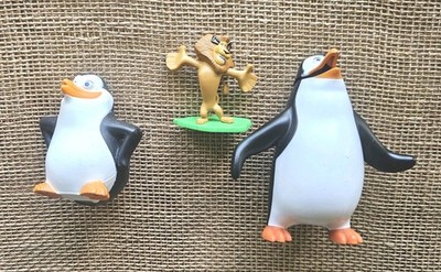 Lot Of 3 Madagascar Toy Figures Rico Penguin, Alex Lion, Skipper
