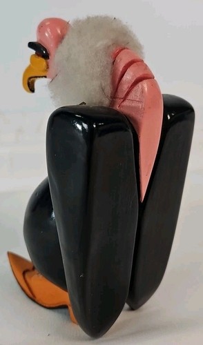 Vintage Hand Carved Folk Art Wood Vulture Buzzard Sculpture Hand Painted - 6" - Picture 2 of 4