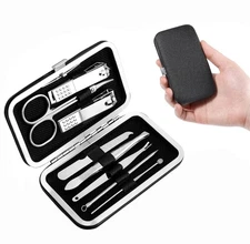 8in1 Stainless Steel Professional Grooming Kits Nail Care Tools with Travel Case