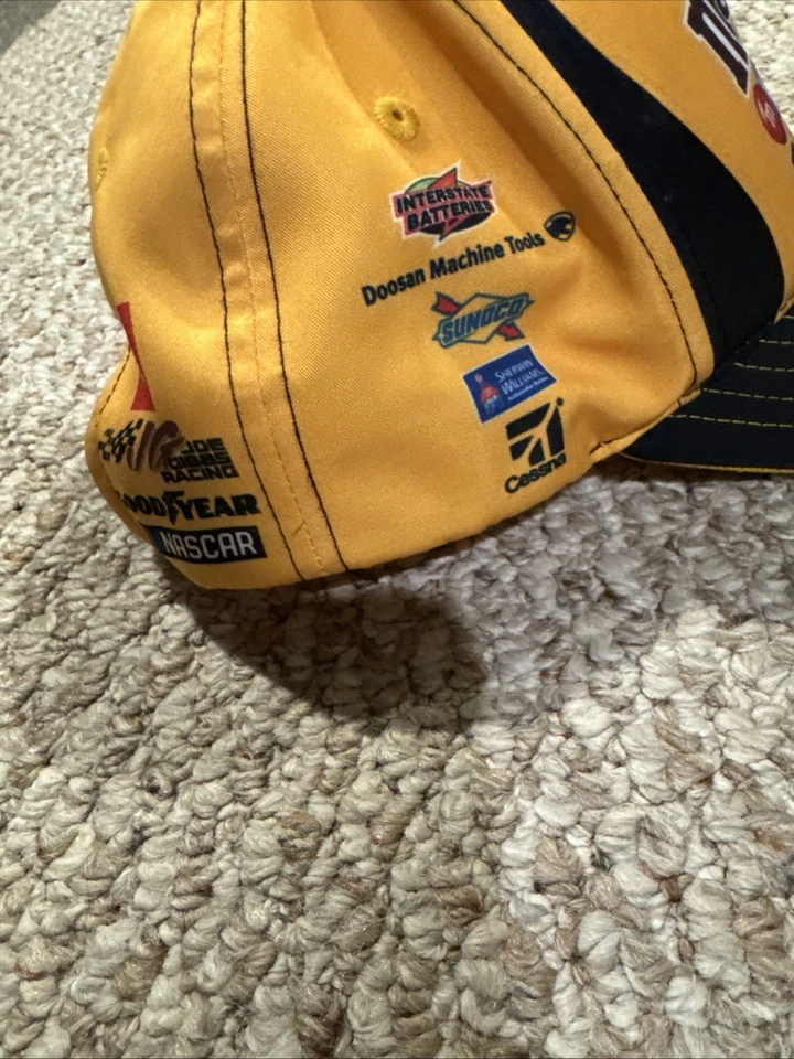 Kyle Busch Joe Gibbs racing M & M's 2020 Uniform Nascar hat *decals* - Image 3 of 4