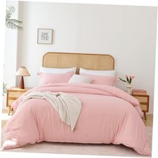 Duvet Cover Set Size - 3 Piece Luxury Soft Cooling Duvet Cover King Rose Pink