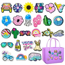 Coio 25pcs Hawaii Charms for Bogg Bag, Beach Bag Accessories Summer